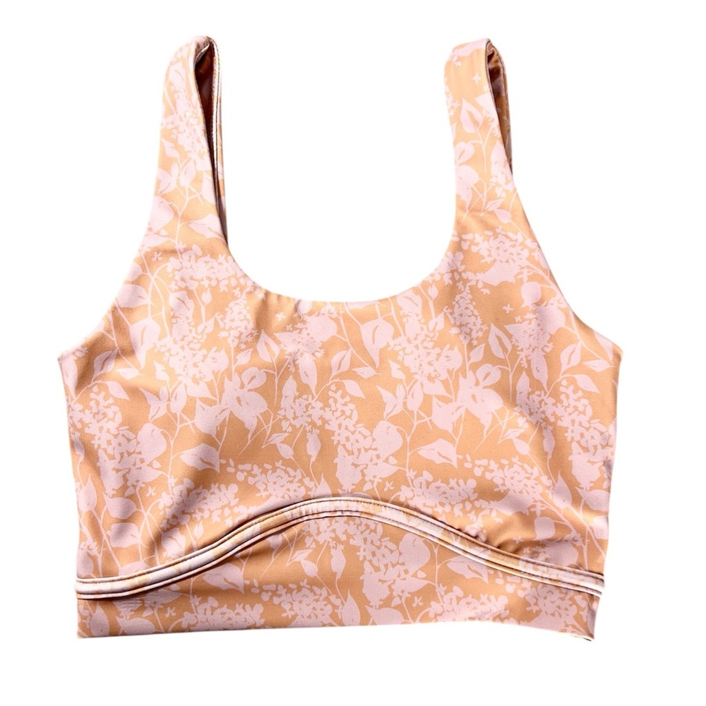 WILO sports bra Anthropologie Australia‎ size Small removable pads Floral Peach